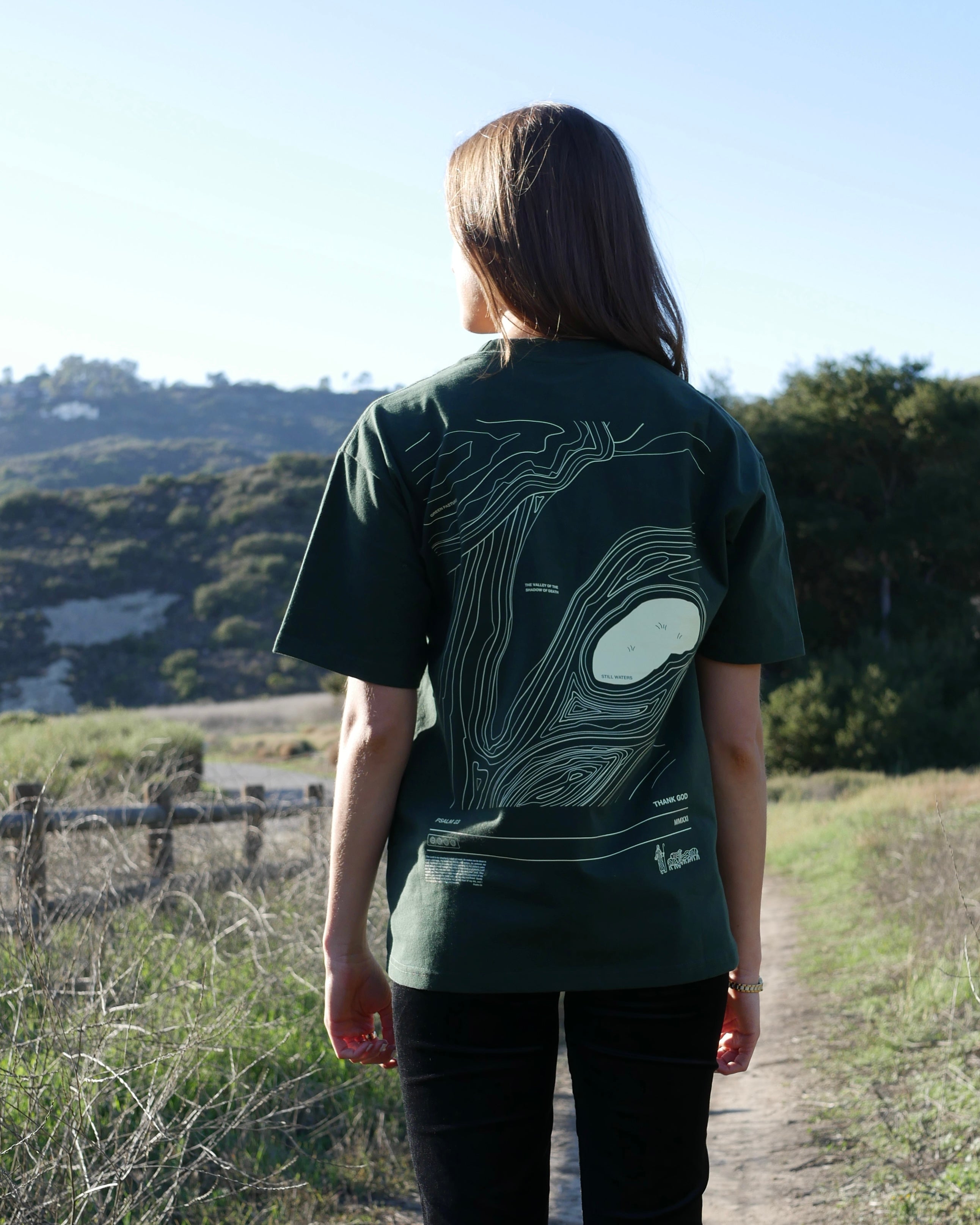 Psalm 23 Divine Terrain Oversized Sanded Tee
