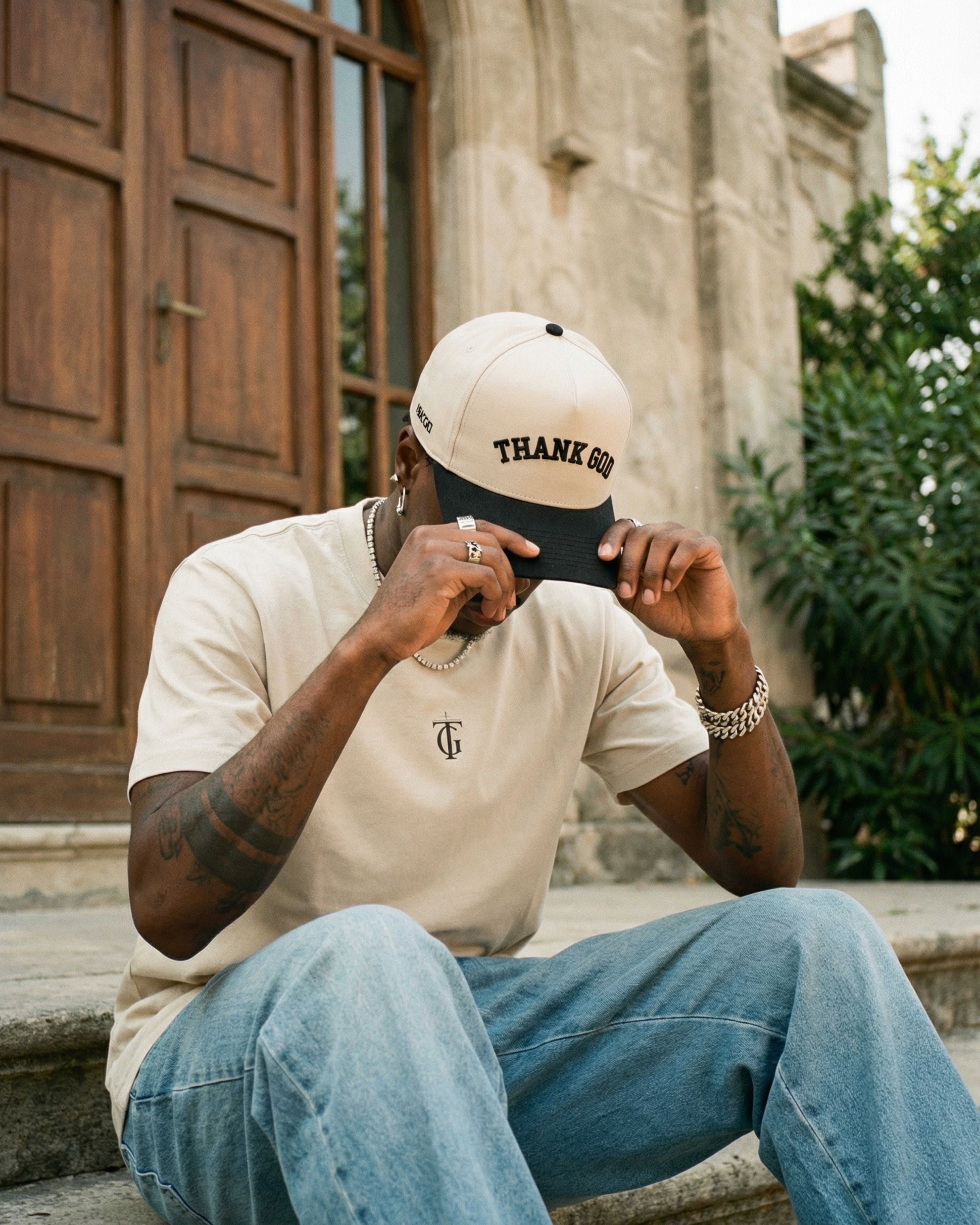 Crest Embroidered Oversized Tee