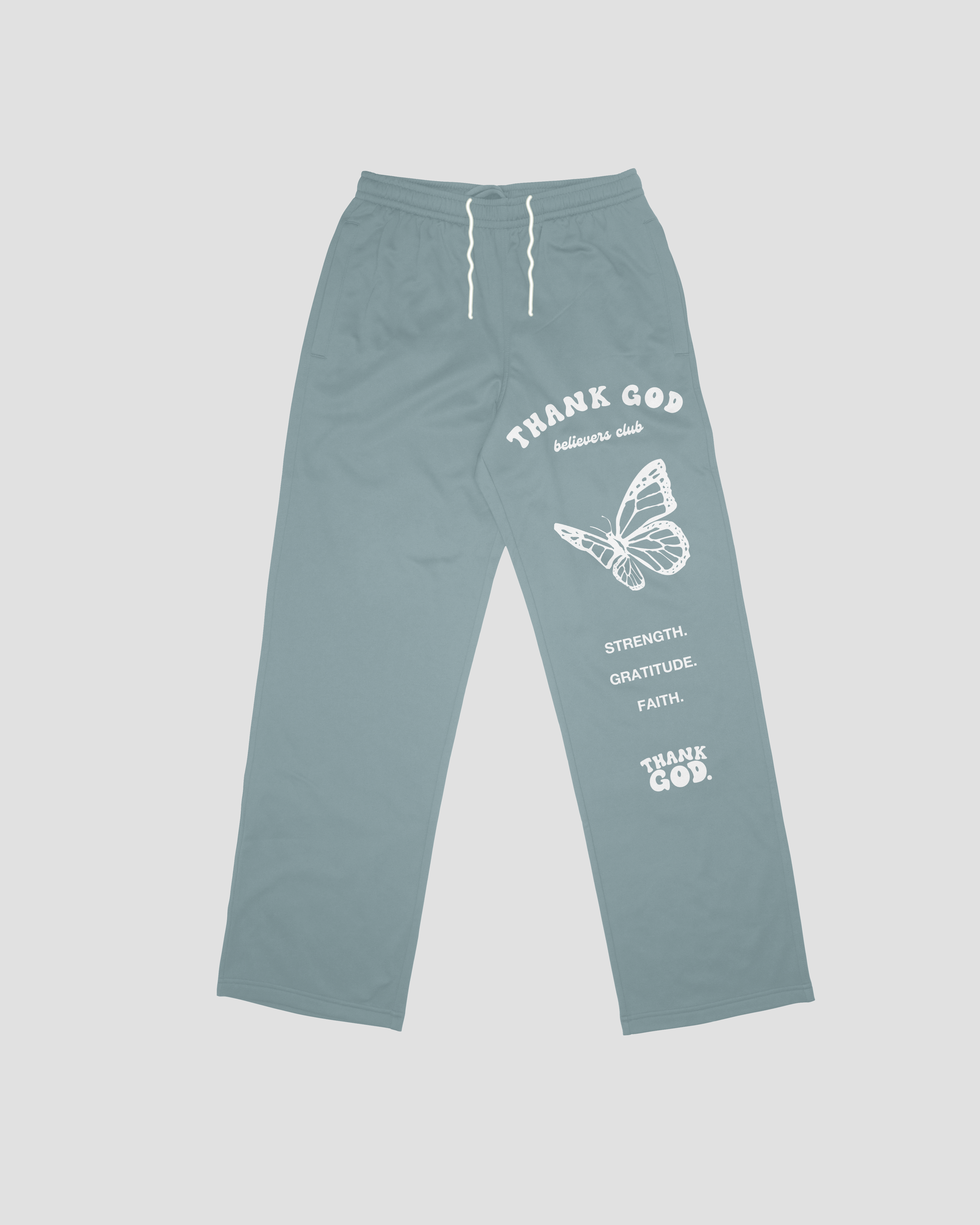 BELIEVERS CLUB SWEATPANTS - BUTTERFLY EDITION - EUCALYPTUS