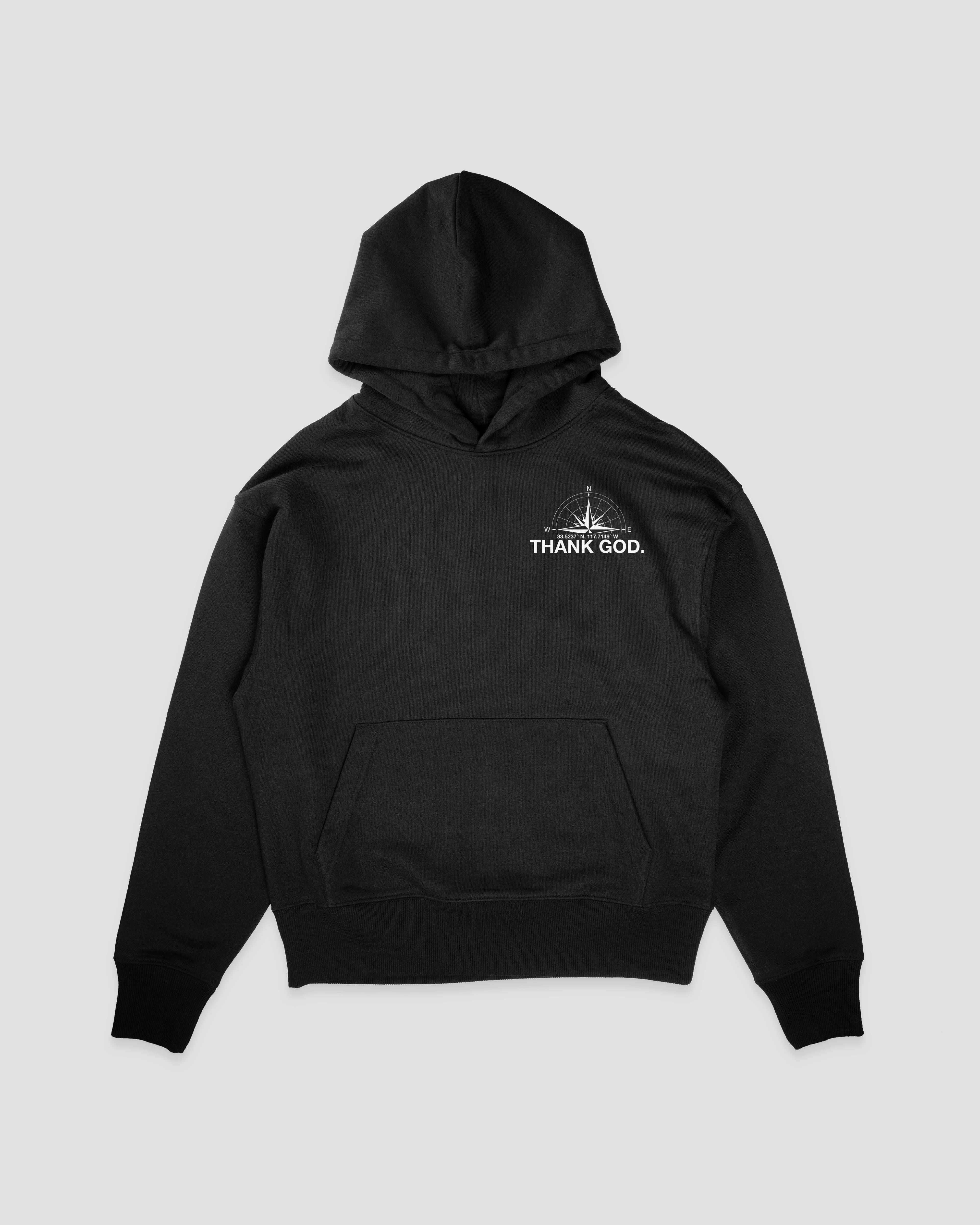 Faith-based Christian hoodie by Thank God with unique FORGIVEN HOODIE design mockup front