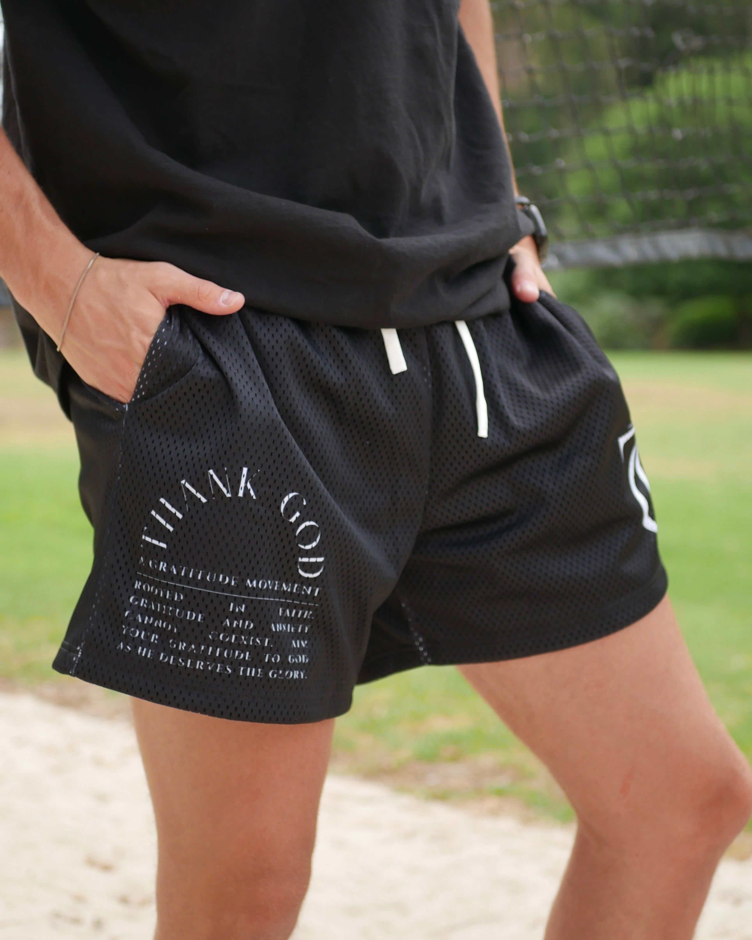 GRATITUDE MOVEMENT MESH SHORTS