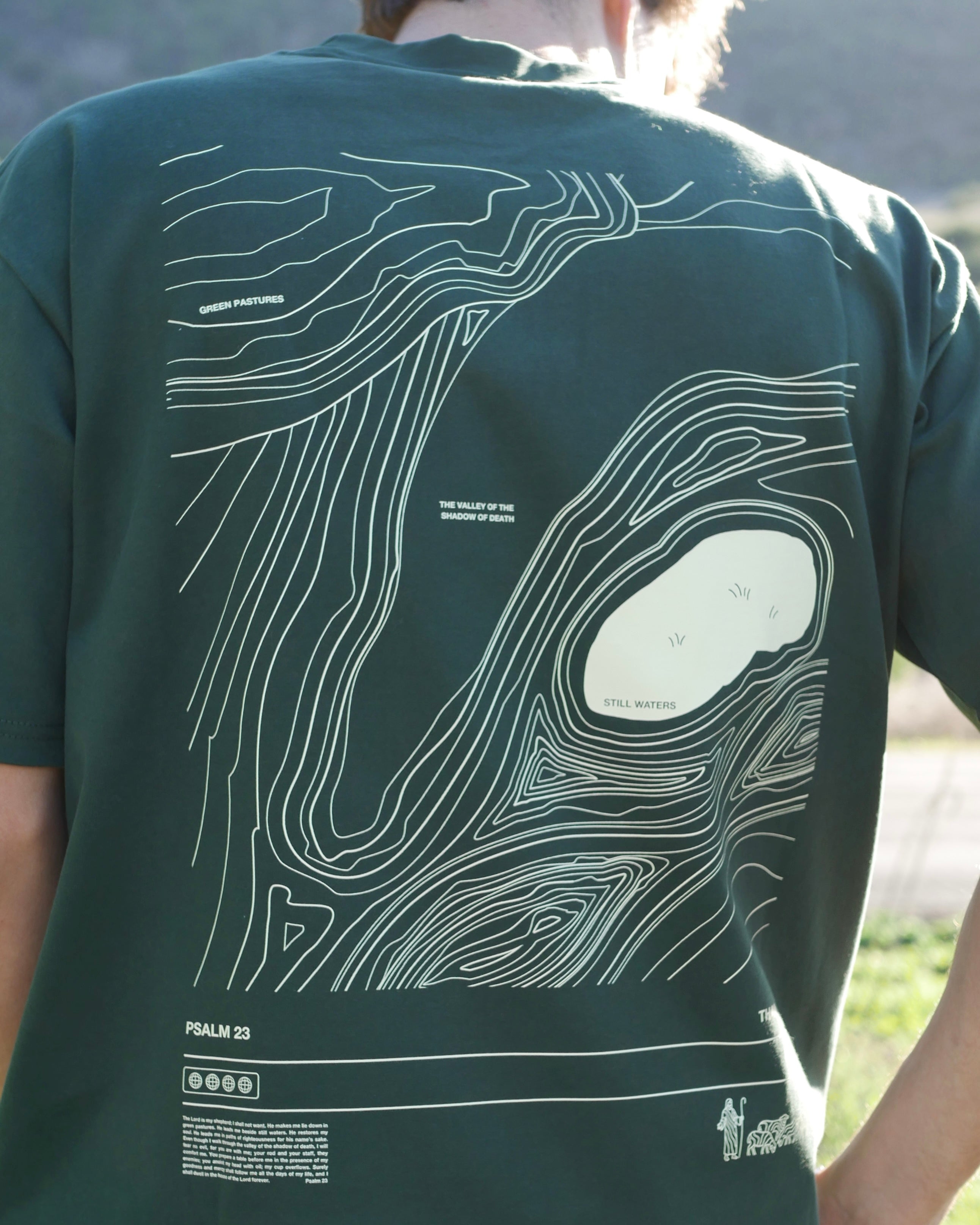 Psalm 23 Divine Terrain Oversized Sanded Tee